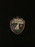 New Hampshire Shield Sterling Silver Charm Pendant