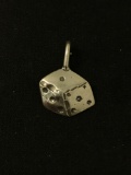 Dice Sterling Silver Charm Pendant