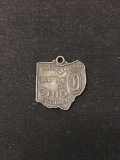 Vintage Ohio Outline Sterling Silver Charm Pendant