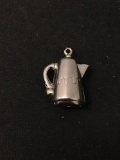 3D Water Pitcher Sterling Silver Charm Pendant