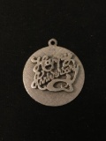 Happy Anniversary Large Sterling Silver Charm Pendant