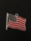 United States American Flag Sterling Silver Charm Pendant