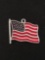 United States American Flag Sterling Silver Charm Pendant