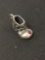 Gemstone Shoe Sterling Silver Charm Pendant