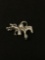 Two Horses Running Sterling Silver Charm Pendant