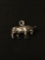 3D Longhorn Bull Sterling Silver Charm Pendant