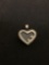 Sterling Silver & Glass Heart Charm Pendant W/ Gemstones Inside