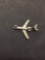 Jumbo Jet 3D Sterling Silver Charm Pendant