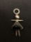 Girl In Dress - Onyx & Sterling Silver Charm Pendant