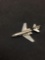 Commercial Jet Airplane Sterling Silver Charm Pendant