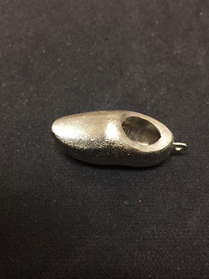 Large Clog Sterling Silver Charm Pendant