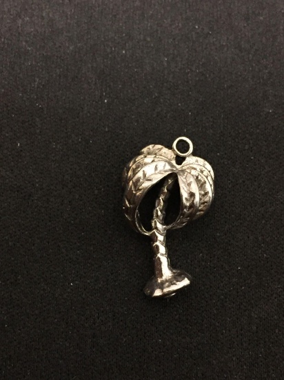 Palm Tree 3D Sterling Silver Charm Pendant