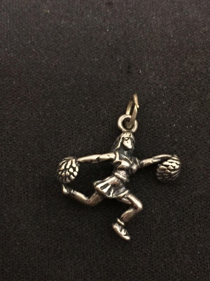 Cheerleader Sterling Silver Charm Pendant