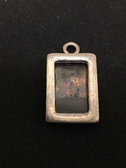 Picture Frame Large Sterling Silver Charm Pendant