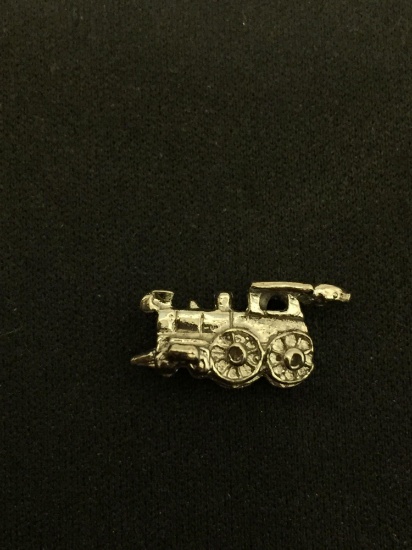 Train Locomotive Engine Sterling Silver Charm Pendant