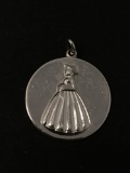 Women in Vnitage Ball Gown Sterling Silver Charm Pendant