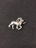 Ram Sterling Silver Charm Pendant