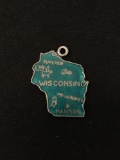 Wisconsin Sterling Silver Charm Pendant