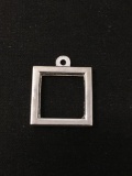 Square Frame Sterling Silver Charm Pendant