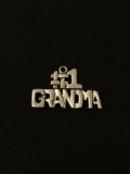 Number 1 Grandma Sterling Silver Charm Pendant