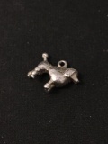 Furry Poodle Sterling Silver Charm Pendant