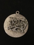 Large Happy Anniversary Sterling Silver Charm Pendant