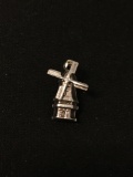 Spinning Windmill Sterling Silver Charm Pendant