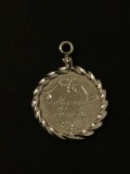 Vintage Merry Xmas Sterling Silver Charm Pendant