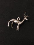 3D Male Buck Deer Sterling Silver Charm Pendant