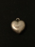 Puffy Heart Sterling Silver Charm Pendant