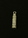 Leaning Tower of Piza Sterling Silver Charm Pendant