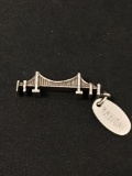 Indiana Bridge 3D Sterling Silver Charm Pendant