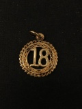 Gold Tone 18th Birthday Sterling Silver Charm Pendant