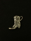 Petite Cowboy Boot Sterling Silver Charm Pendant