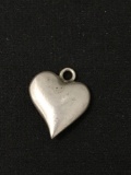 Petite Puffy Heart Sterling Silver Charm Pendant