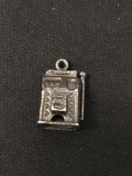 Vintage Slot Machine Sterling Silver Charm Pendant