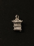 Oriental Temple Sterling Silver Charm Pendant