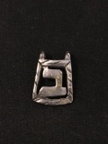 Hebrew Letter Sterling Silver Charm Pendant