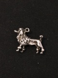 Poodle Dog Sterling Silver Charm Pendant