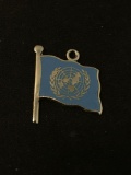 United Nations Flag Sterling Silver Charm Pendant