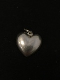 Puffy Heart Sterling Silver Charm Pendant