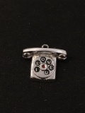Love Rotary Telephone Sterling Silver Charm Pendant