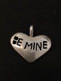 Be Mine Pierced Heart Sterling Silver Charm Pendant