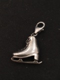 Ice Skate Sterling Silver Charm Pendant