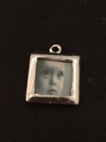 Frame with Baby Picture Inside Sterling Silver Charm Pendant