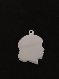 Girls Silhouette Sterling Silver Charm Pendant