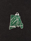 Rhode Island State Map Sterling Silver Charm Pendant