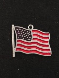 United States American Flag Sterling Silver Charm Pendant