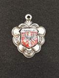 Frankfurt Germany Shield Sterling Silver Charm Pendant