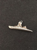 Vintage Navy Ship Sterling Silver Charm Pendant